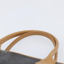 SAINT LAURENT Hand Bag Leather Black Beige Auth gh2393-8