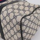 GUCCI GG Supreme Sherry Line Hand Bag PVC Navy Gold Tone 40 3842 Auth gh2396-9