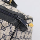 GUCCI GG Supreme Sherry Line Hand Bag PVC Navy Gold Tone 40 3842 Auth gh2396-10