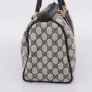 GUCCI GG Supreme Sherry Line Hand Bag PVC Navy Gold Tone 40 3842 Auth gh2396-4