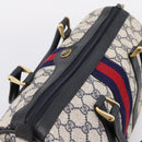 GUCCI GG Supreme Sherry Line Hand Bag PVC Navy Gold Tone 40 3842 Auth gh2396-6