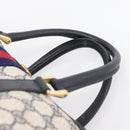 GUCCI GG Supreme Sherry Line Hand Bag PVC Navy Gold Tone 40 3842 Auth gh2396-8