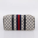 GUCCI GG Supreme Sherry Line Hand Bag PVC Navy Gold Tone 40 3842 Auth gh2396-5
