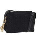 Christian Dior Canage Shoulder Bag Nylon Black Gold Tone Auth gh2397-1