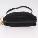 Christian Dior Canage Shoulder Bag Nylon Black Gold Tone Auth gh2397-5