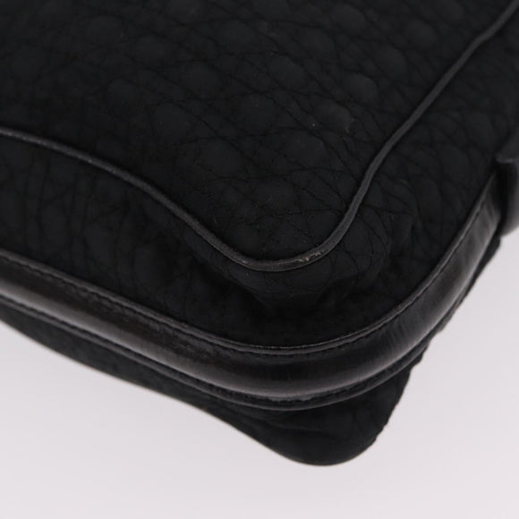 Christian Dior Canage Shoulder Bag Nylon Black Gold Tone Auth gh2397