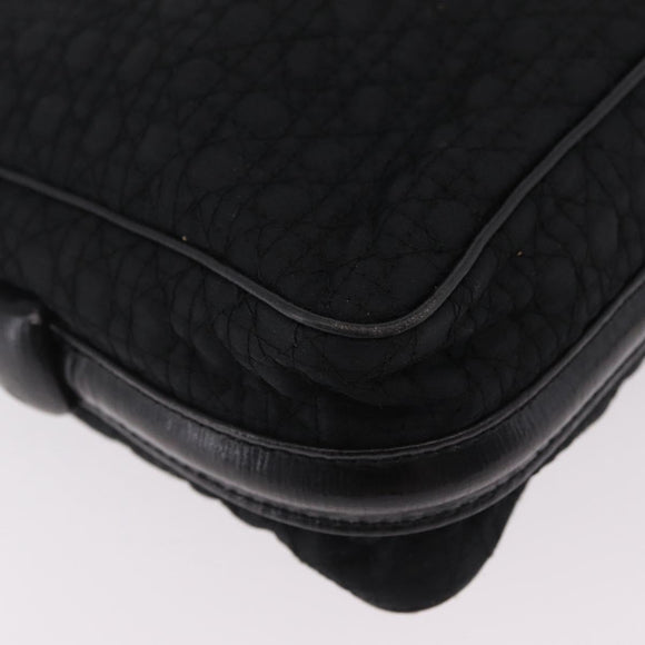 Christian Dior Canage Shoulder Bag Nylon Black Gold Tone Auth gh2397