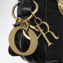Christian Dior Canage Shoulder Bag Nylon Black Gold Tone Auth gh2397-10