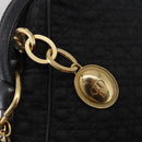 Christian Dior Canage Shoulder Bag Nylon Black Gold Tone Auth gh2397-11