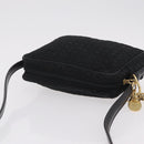 Christian Dior Canage Shoulder Bag Nylon Black Gold Tone Auth gh2397-6