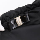 Salvatore Ferragamo Vala Tote Bag Nylon Black Gold Tone Auth gh2398A-14