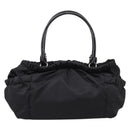 Salvatore Ferragamo Vala Tote Bag Nylon Black Gold Tone Auth gh2398A-3