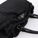 Salvatore Ferragamo Vala Tote Bag Nylon Black Gold Tone Auth gh2398A-6
