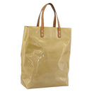 LOUIS VUITTON Monogram Vernis Reade MM Hand Bag Beige M91141 LV Auth gh2399-1