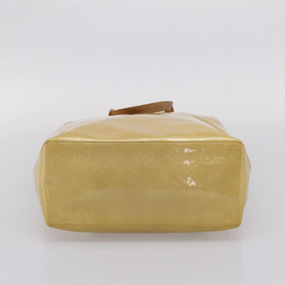 LOUIS VUITTON Monogram Vernis Reade MM Hand Bag Beige M91141 LV Auth gh2399