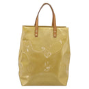 LOUIS VUITTON Monogram Vernis Reade MM Hand Bag Beige M91141 LV Auth gh2399-2