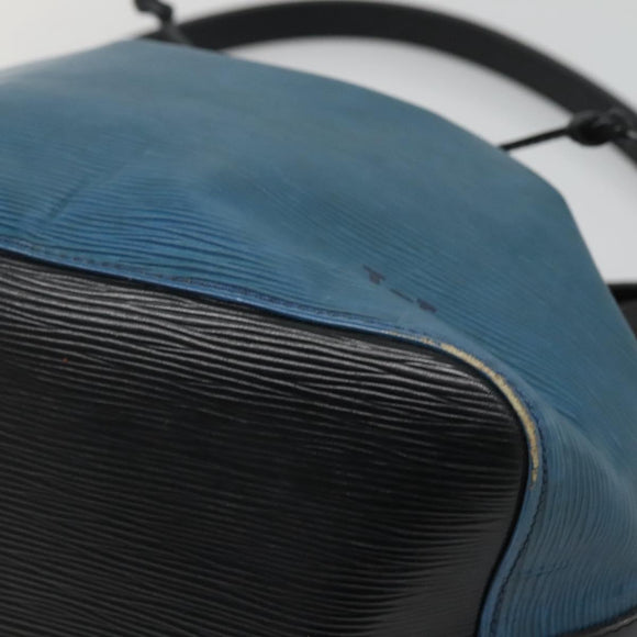 LOUIS VUITTON Epi Petit Noe Shoulder Bag Bicolor Black Blue M44152 Auth gh240