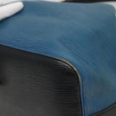 LOUIS VUITTON Epi Petit Noe Shoulder Bag Bicolor Black Blue M44152 Auth gh240-15