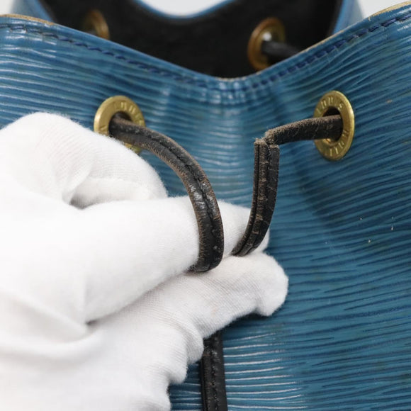 LOUIS VUITTON Epi Petit Noe Shoulder Bag Bicolor Black Blue M44152 Auth gh240