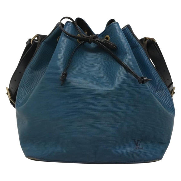 LOUIS VUITTON Epi Petit Noe Shoulder Bag Bicolor Black Blue M44152 Auth gh240