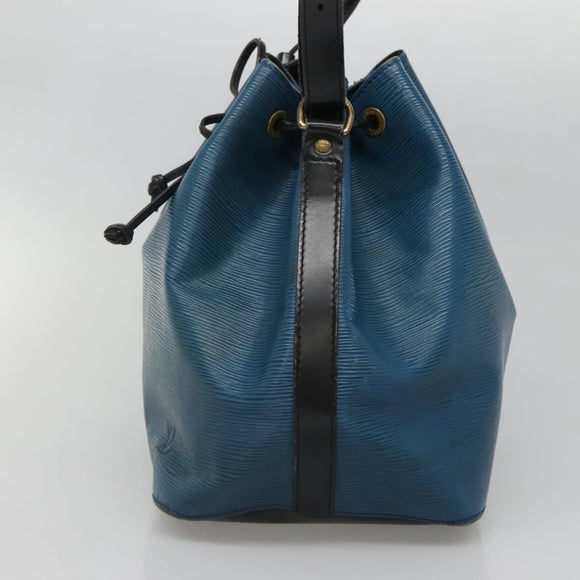 LOUIS VUITTON Epi Petit Noe Shoulder Bag Bicolor Black Blue M44152 Auth gh240