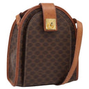 CELINE Macadam Shoulder Bag PVC Brown Gold Tone Auth gh2400-1