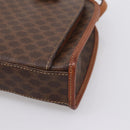 CELINE Macadam Shoulder Bag PVC Brown Gold Tone Auth gh2400-9