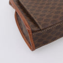 CELINE Macadam Shoulder Bag PVC Brown Gold Tone Auth gh2400-14