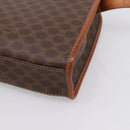 CELINE Macadam Shoulder Bag PVC Brown Gold Tone Auth gh2400-15