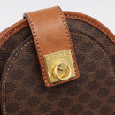 CELINE Macadam Shoulder Bag PVC Brown Gold Tone Auth gh2400-17