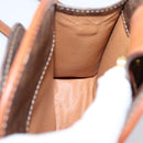 CELINE Macadam Shoulder Bag PVC Brown Gold Tone Auth gh2400-19