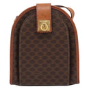 CELINE Macadam Shoulder Bag PVC Brown Gold Tone Auth gh2400-13