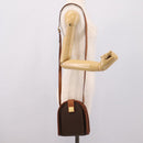 CELINE Macadam Shoulder Bag PVC Brown Gold Tone Auth gh2400-20