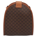 CELINE Macadam Shoulder Bag PVC Brown Gold Tone Auth gh2400-2