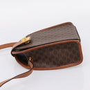 CELINE Macadam Shoulder Bag PVC Brown Gold Tone Auth gh2400-3