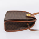 CELINE Macadam Shoulder Bag PVC Brown Gold Tone Auth gh2400-4