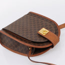 CELINE Macadam Shoulder Bag PVC Brown Gold Tone Auth gh2400-6