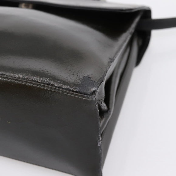 LOEWE Velazquez Hand Bag Leather 2way Green Silver Auth gh2401