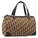 Christian Dior Trotter Canvas Hand Bag Brown Gold Tone Auth gh2402-1