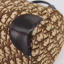 Christian Dior Trotter Canvas Hand Bag Brown Gold Tone Auth gh2402-17