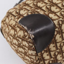 Christian Dior Trotter Canvas Hand Bag Brown Gold Tone Auth gh2402-11