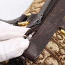 Christian Dior Trotter Canvas Hand Bag Brown Gold Tone Auth gh2402-8