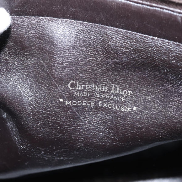 Christian Dior Trotter Canvas Hand Bag Brown Gold Tone Auth gh2402