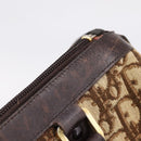 Christian Dior Trotter Canvas Hand Bag Brown Gold Tone Auth gh2402-10