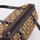 Christian Dior Trotter Canvas Hand Bag Brown Gold Tone Auth gh2402-6