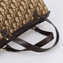 Christian Dior Trotter Canvas Hand Bag Brown Gold Tone Auth gh2402-7