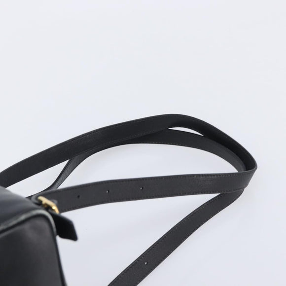 GUCCI Bamboo Backpack Leather Black Gold Tone 003 2034 0030 Auth gh2404