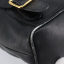 GUCCI Bamboo Backpack Leather Black Gold Tone 003 2034 0030 Auth gh2404-18