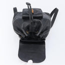 GUCCI Bamboo Backpack Leather Black Gold Tone 003 2034 0030 Auth gh2404-11
