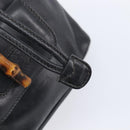 GUCCI Bamboo Backpack Leather Black Gold Tone 003 2034 0030 Auth gh2404-23